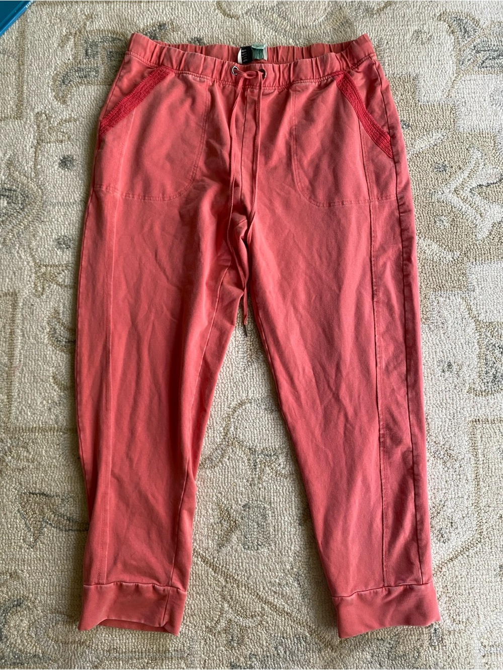 Anthropologie Cotton Drawstring Coral Women’s Jogger Pants in Size Large